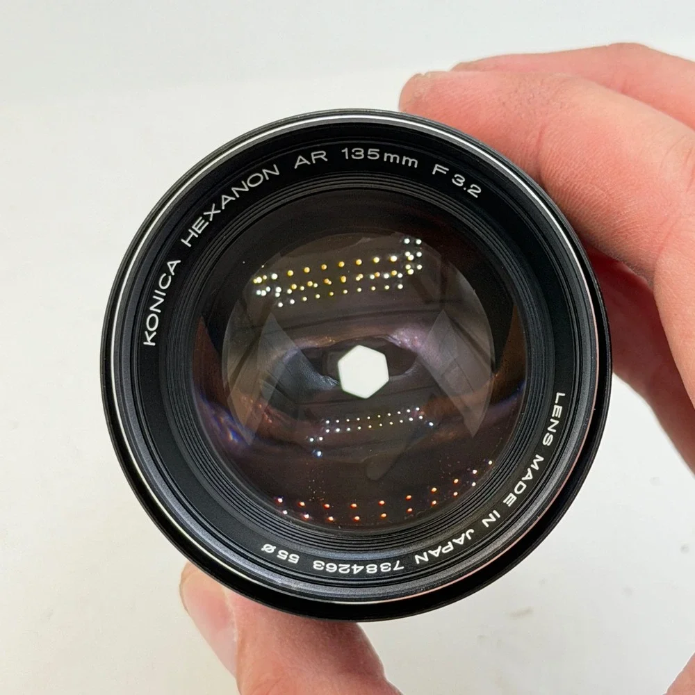 Konica Hexanon AR 135mm f3.2 Telephoto Prime Lens with Case Japan 7384263